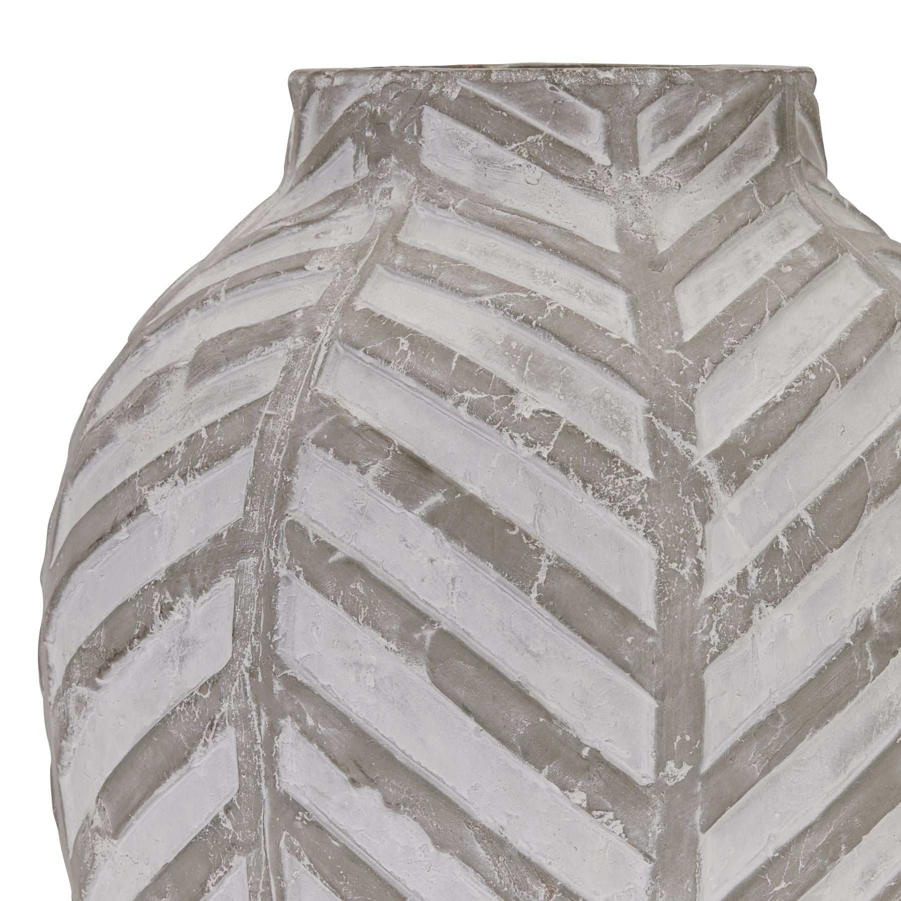 Pattern vase with geometric design and stone texture for modern elegance.