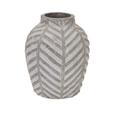 Modern stone pattern vase with geometric texture and elegant design.