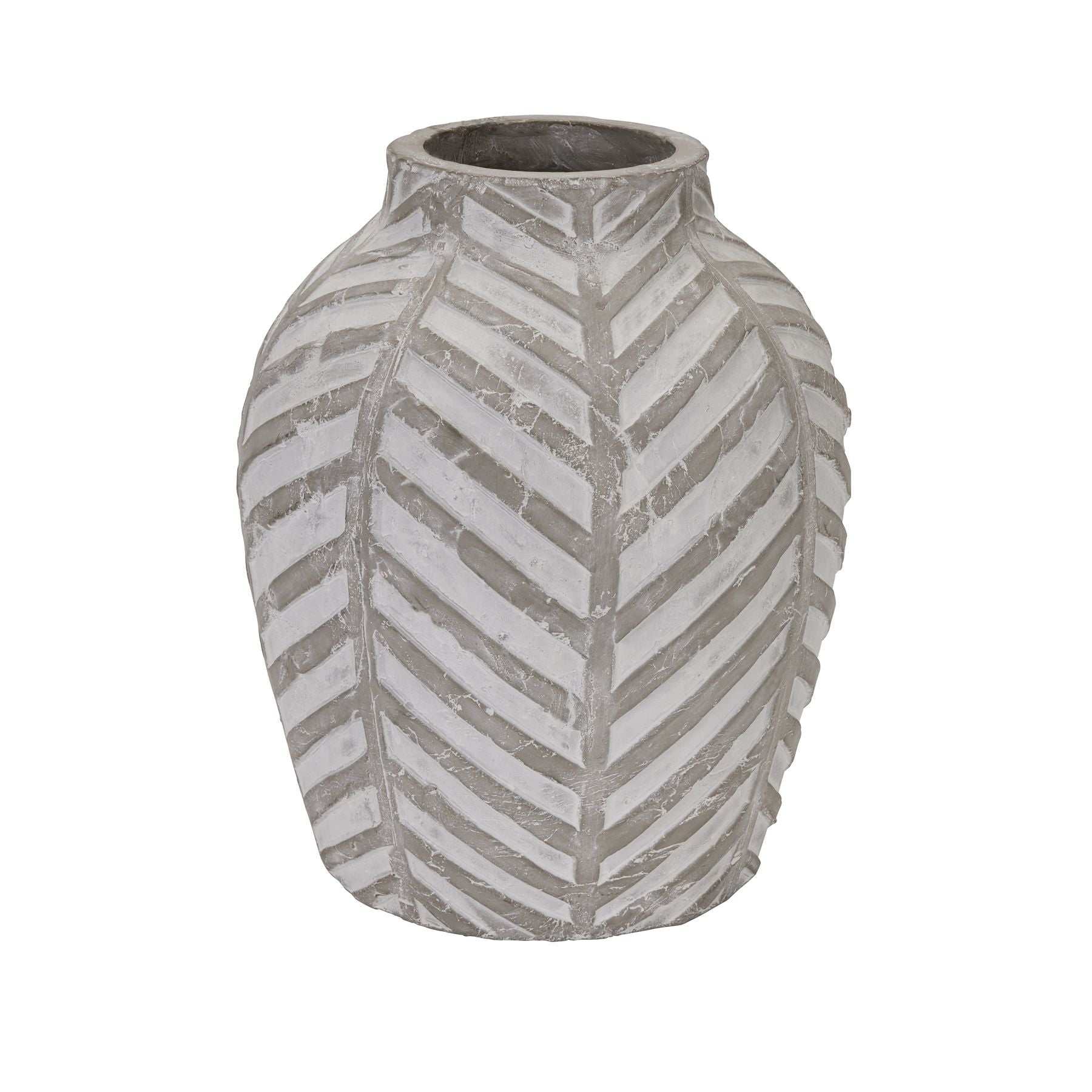 Modern stone pattern vase with geometric texture and elegant design.