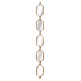 Slim contemporary gold collage mirror, elegant decor piece for wall hanging.