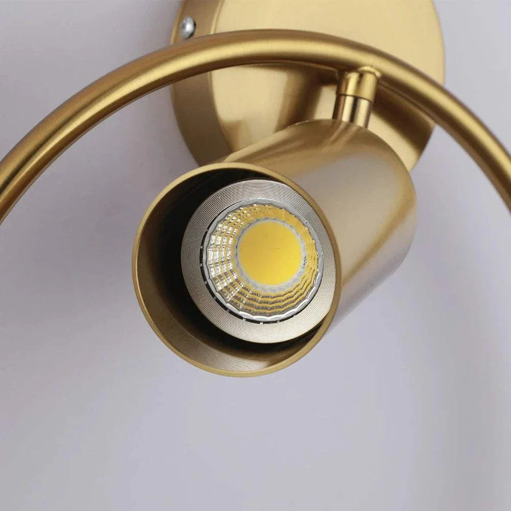 Yao Wall Lamp with LED bulb in sleek gold design.