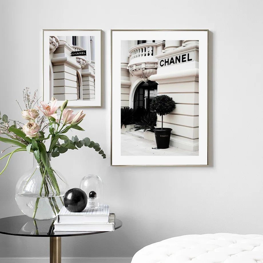 Paris luxury building wall art with minimalist design, enhancing home decor.