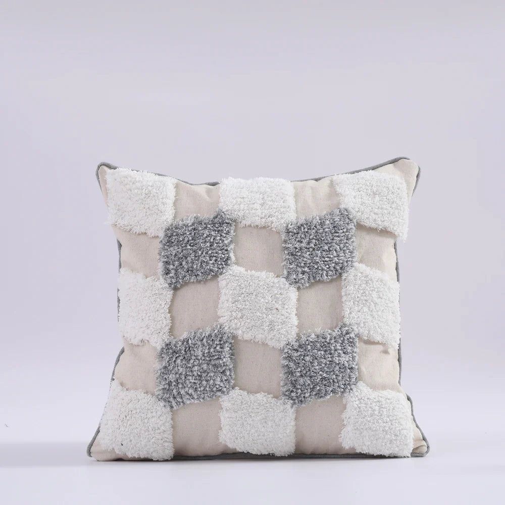 Moroccon style pillow case with intricate patterns and luxurious texture.