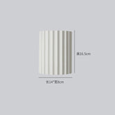 Resin Wall Lamp in white with ribbed design, showcasing dimensions of 14cm x 8cm x 16.5cm.