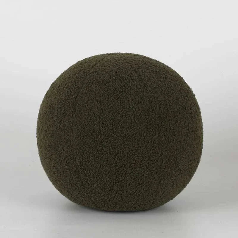 Soft round pillow "Bubble Kiss" in earthy autumn color, perfect for comfort and style.