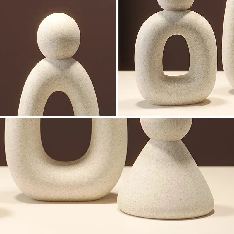Minimalism Family Statue with neutral color palette for modern home decor.