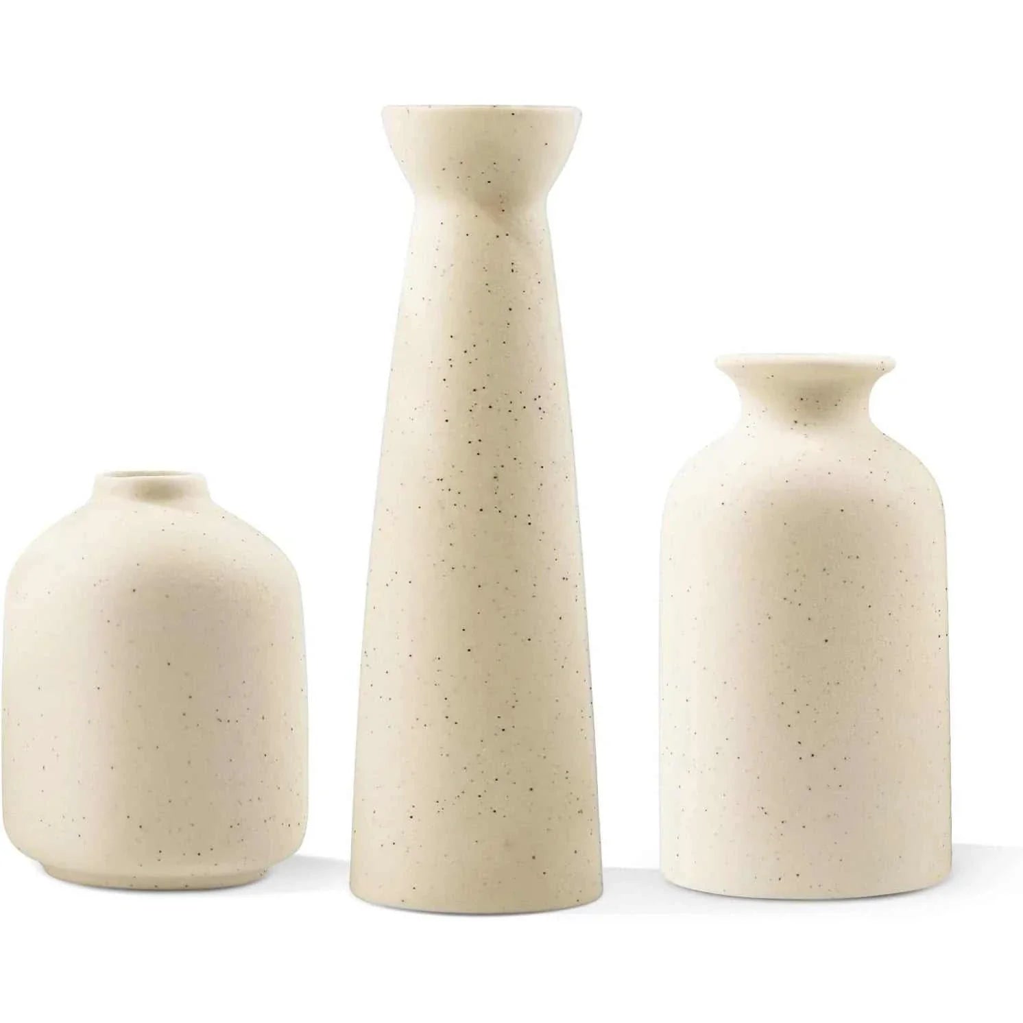 Wulf Vases in cream ceramic with minimalist design for modern home decor.
