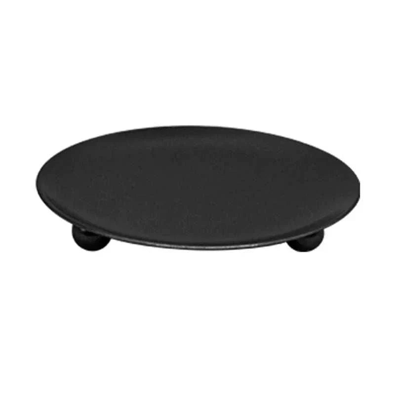 Shaut Candle Holders with black gold finish and tray for home decor.