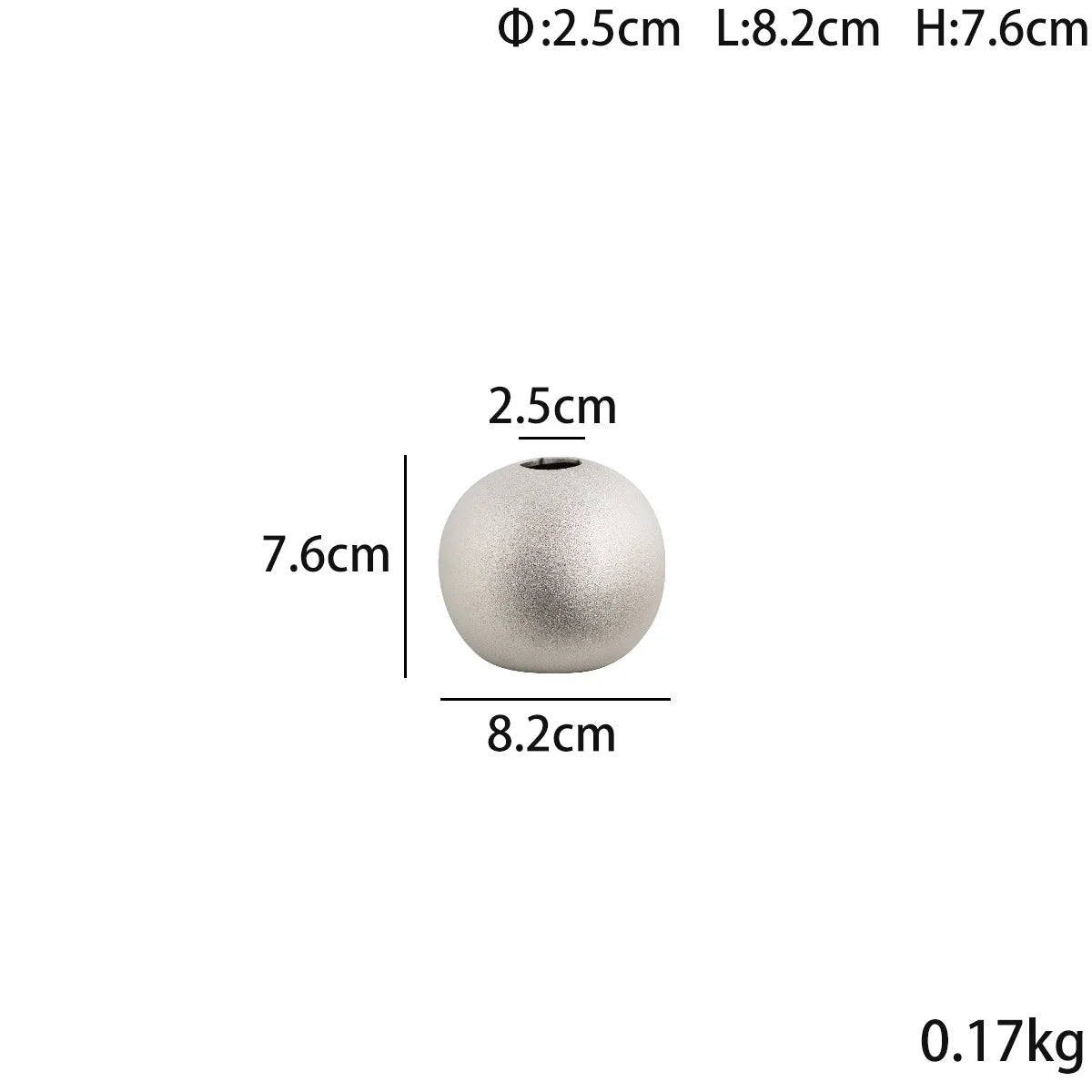 Nuala Ceramic Balls in silver, versatile decorative ornament or vase, elegant home decor.