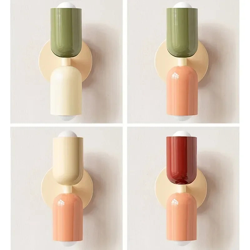 Nordic LED Ridi Wall Lamps with double head cup-shaped design in various styles.