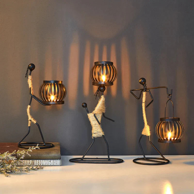Ewa Candle Holder with African woman design, enhancing home decor ambiance.