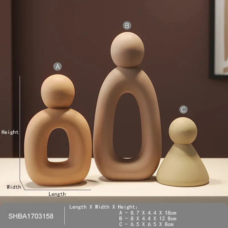 Minimalism Family Statue with neutral palette and modern design in varying sizes.