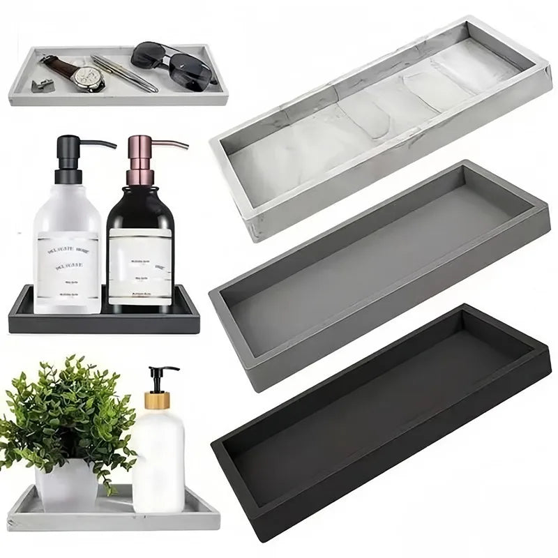 Silicone storage tray for soap, sponge, or kitchen essentials on countertop.