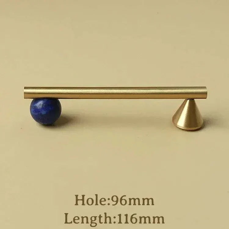 Natural Crystal and Brass Furniture Handle for Kitchen Cupboards and Drawers.