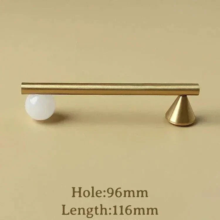 Natural Crystal and Brass Furniture Handle for Cabinets