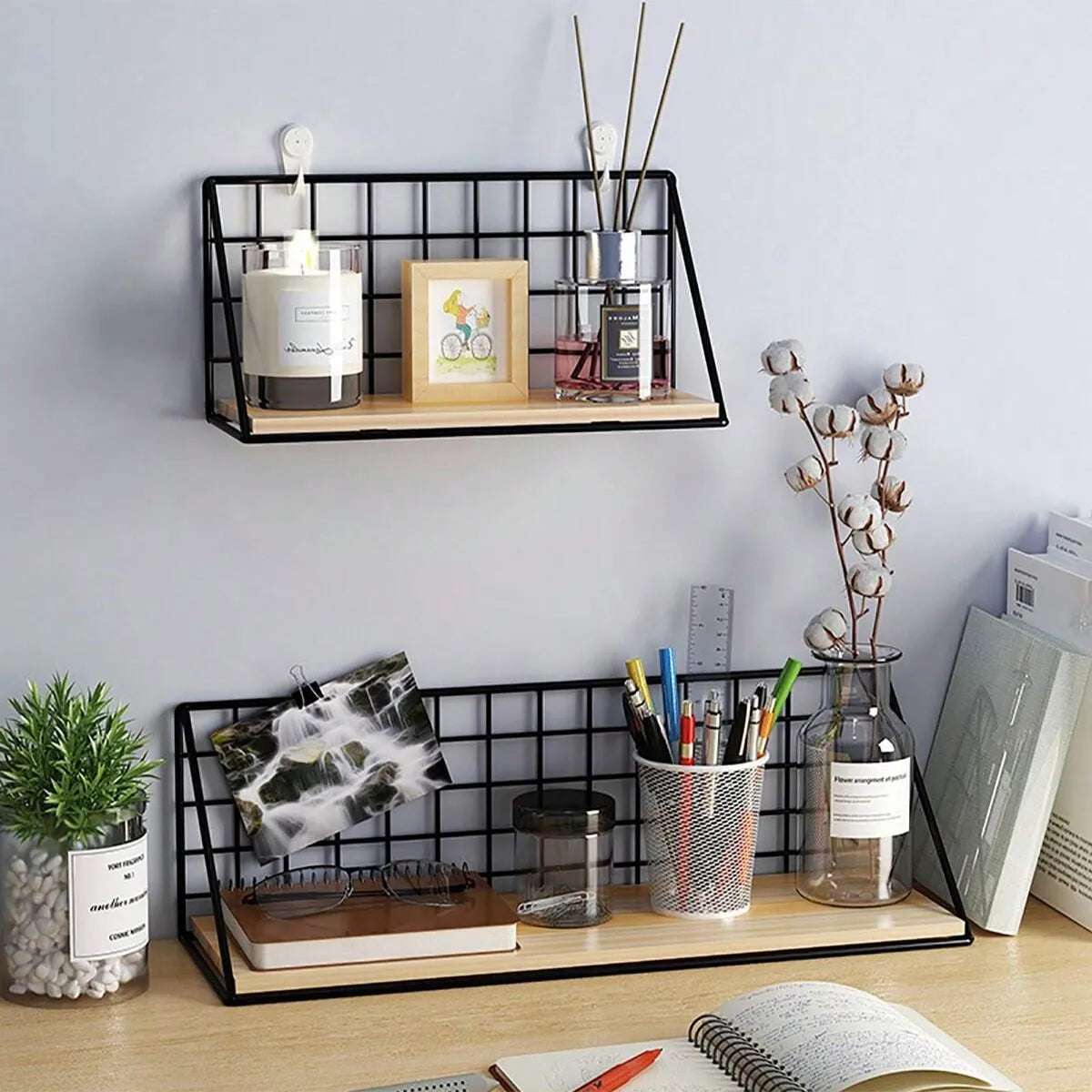 Nouve shelves for stylish wall storage and organization in any room.