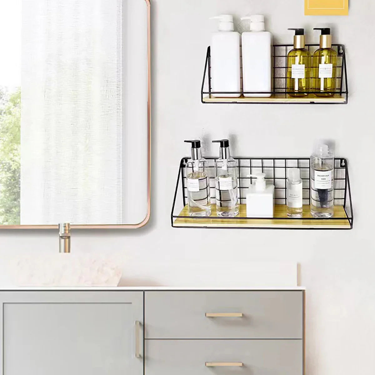 Nouve shelves for stylish wall storage and organization.