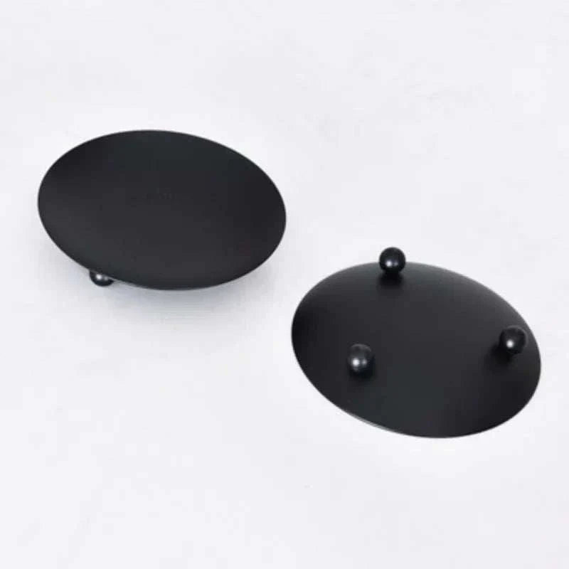 Shaut Candle Holders with black gold finish and tray for home decor.