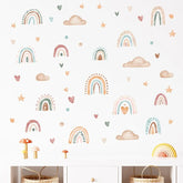 Cali Rainbow Cloud Star Wall Stickers for Kids' Bedroom Decor