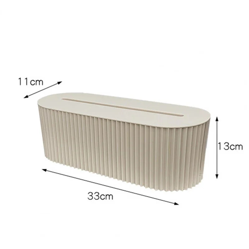 Nodu Plug Storage Box with dimensions 33cm x 11cm x 13cm, ivory color.