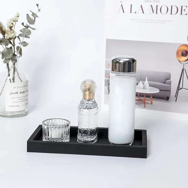 Silicone Soap Dispenser Tray for Bathroom or Kitchen Countertop Storage.