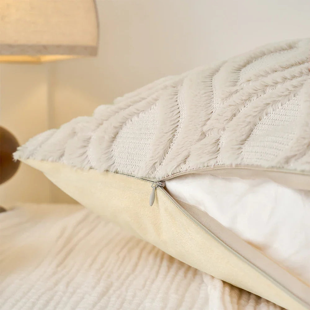 MACT Plush Cushions on a bed offering soft and comfortable support.