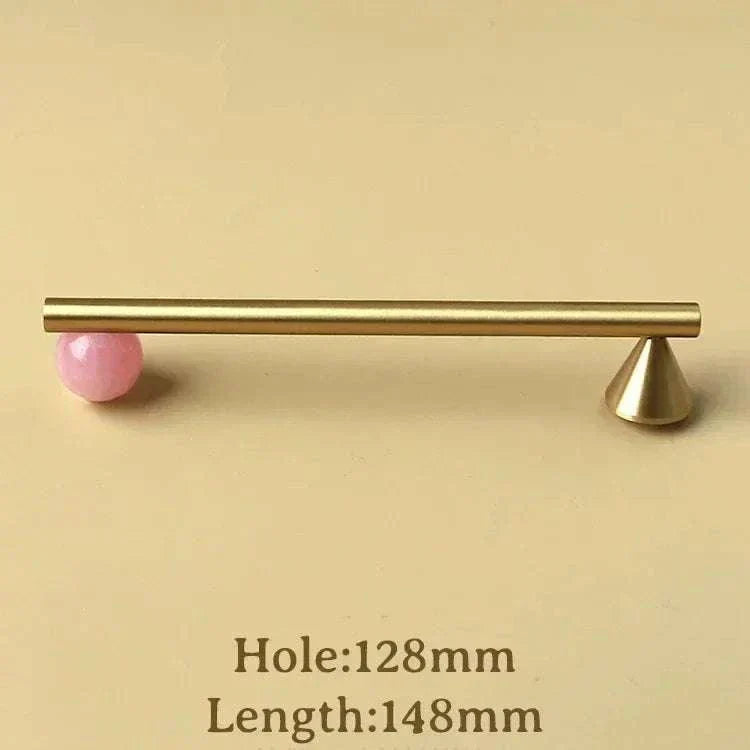 Natural Crystal and Brass Furniture Handle for Kitchen Cabinets