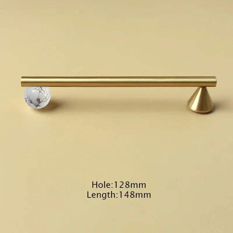 Natural Crystal and Brass Furniture Handle for Cupboards