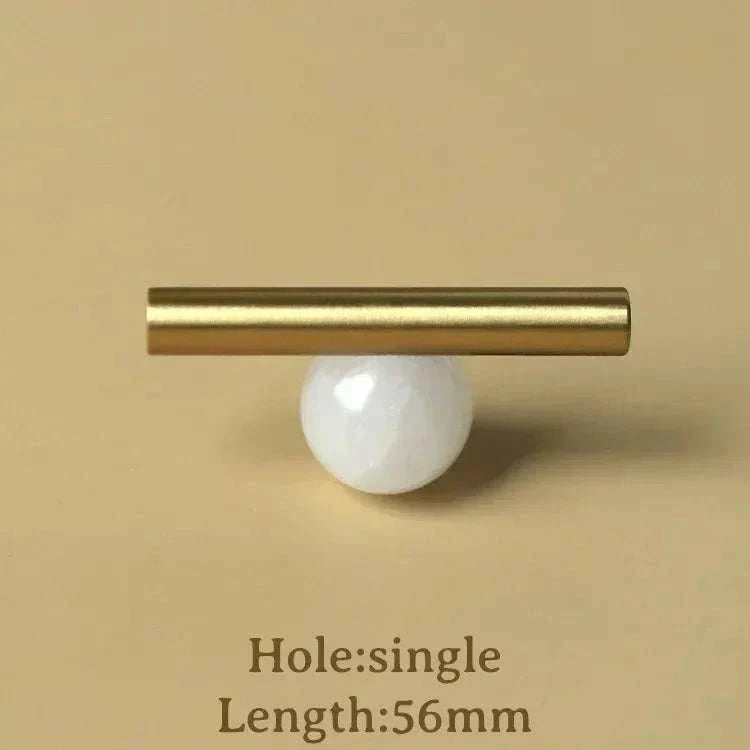 Natural Crystal and Brass Furniture Handle for Cabinets and Drawers.