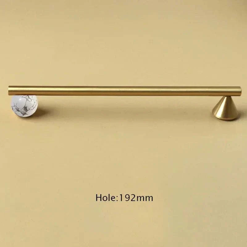 Natural Crystal + Brass Furniture Handle for Kitchen Cupboards
