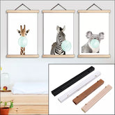 Magnetic Wood Photo Frame displaying animal artworks, with magnetic backing for easy photo swapping.