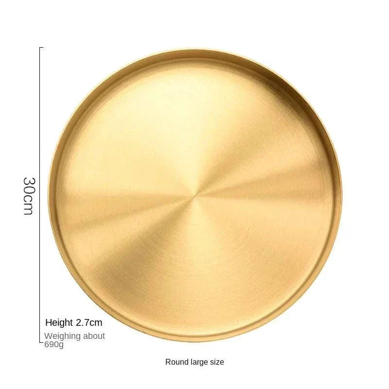 Luffy Trays gold round organizer for jewelry and sweets, 20 x 1.9 cm, elegant home decor