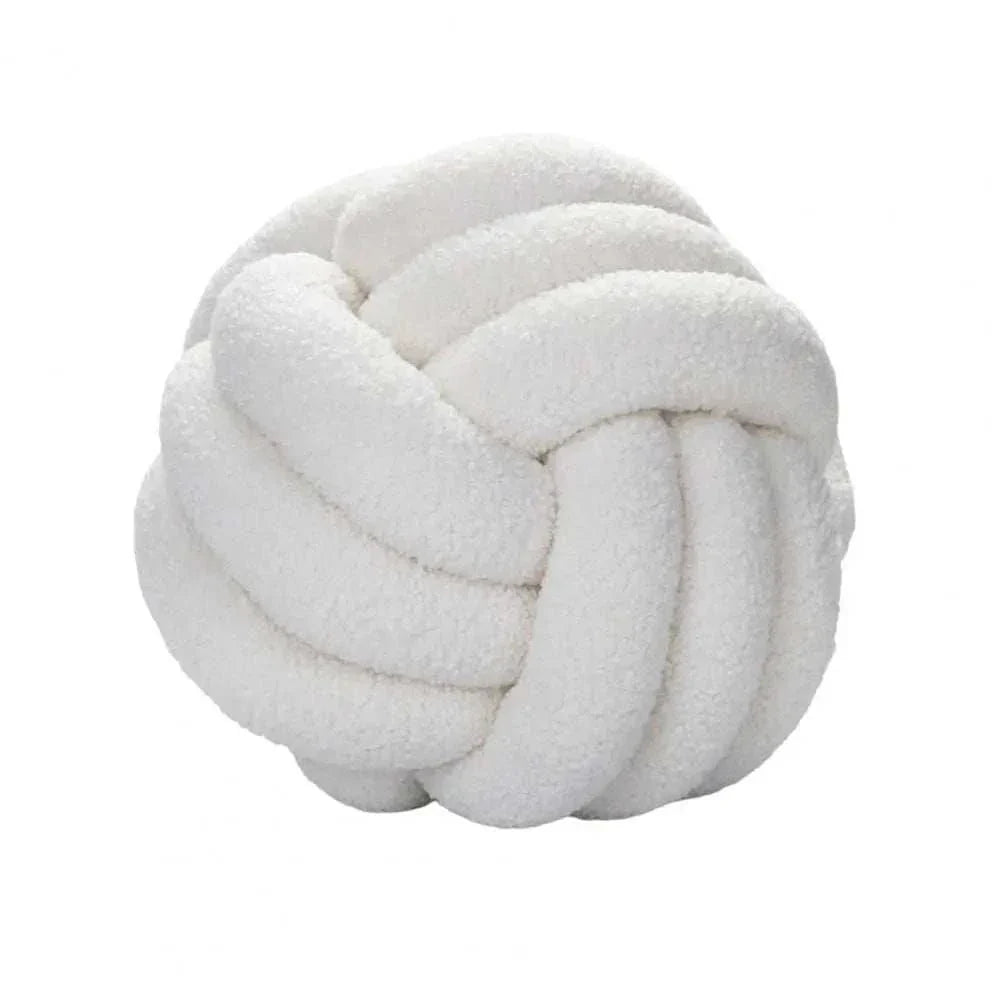 Knotted Ball Pillow for kids' rooms, soft and durable accessory.