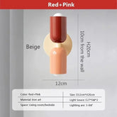 Ridi Wall Lamps, Nordic LED, double head, red and pink, iron art, soft lighting, living room decor.