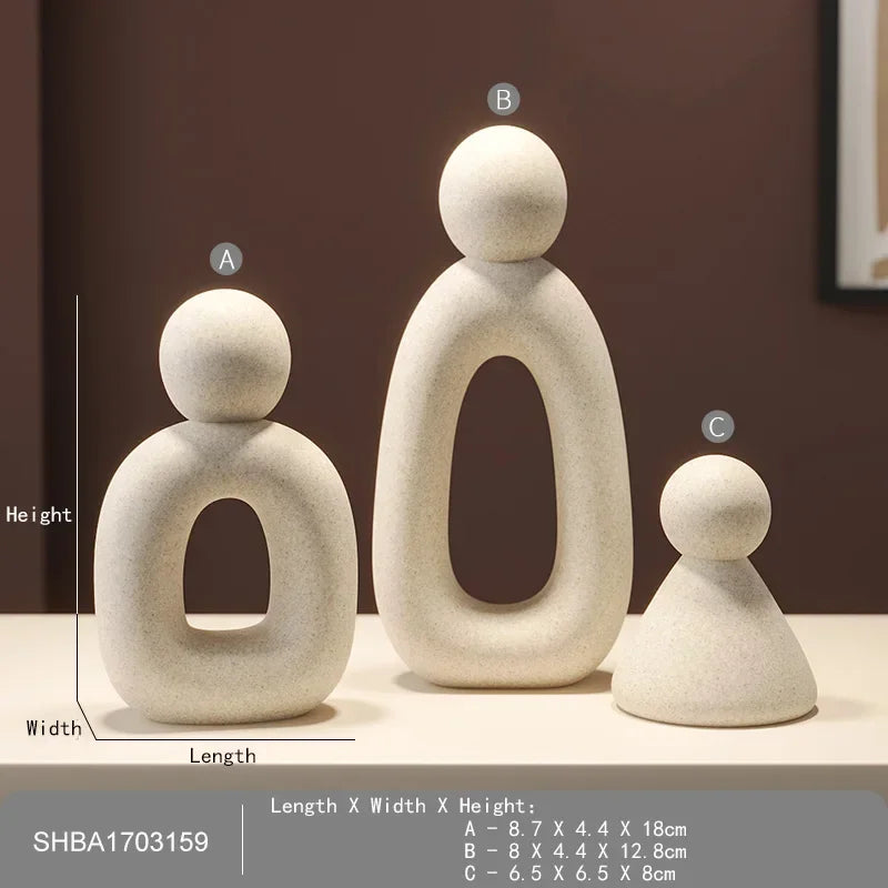 Minimalism Family Statue set in neutral colors with sleek, modern design.