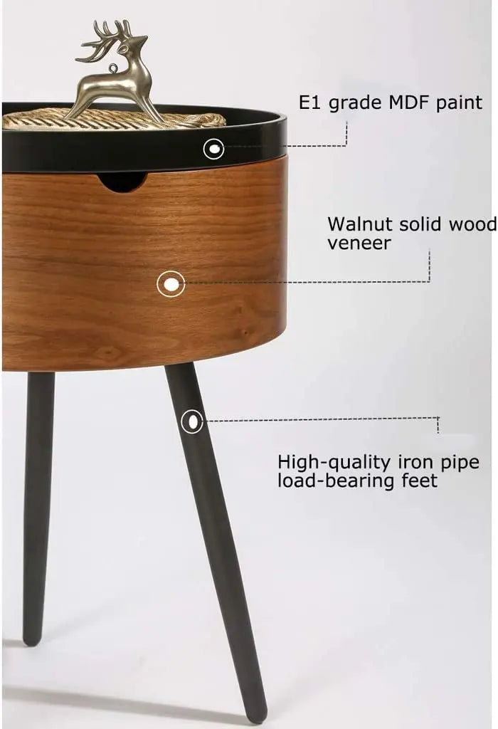 Formwell table with E1 MDF paint, walnut veneer, and iron pipe legs.