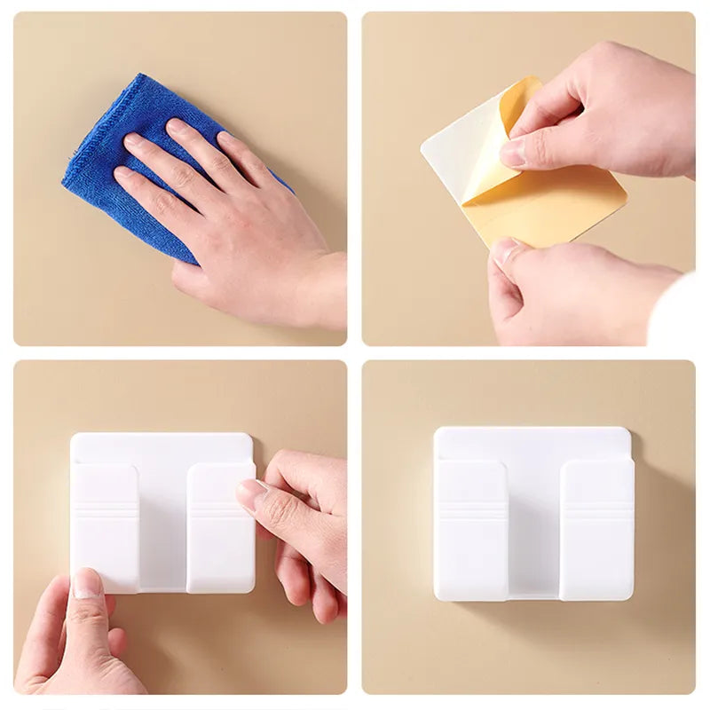 Wall-mounted Yalp Storage Box for organizing remotes and phones.