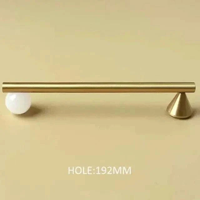 Natural Crystal and Brass Furniture Handle for Kitchen Cupboards and Drawers.