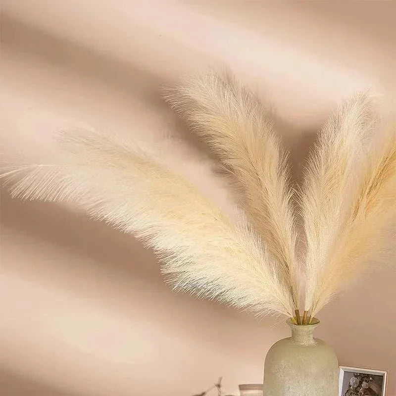 Faux Pampas Grass in a vase, 39-inch decorative boho style artificial flower reed.