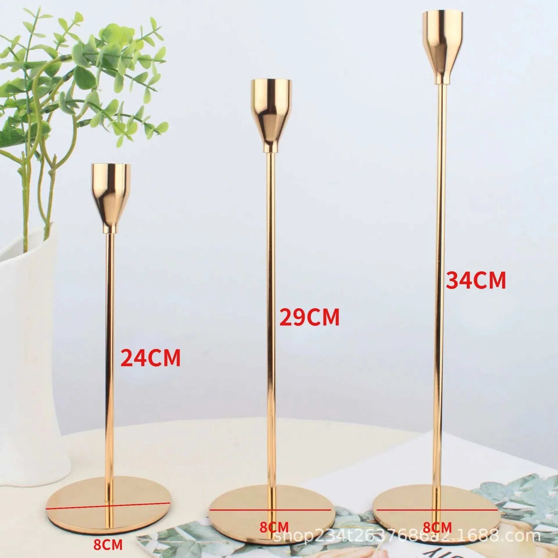 Stylish Alison Candle Holder set in durable metal with sleek, elegant design for home decor.