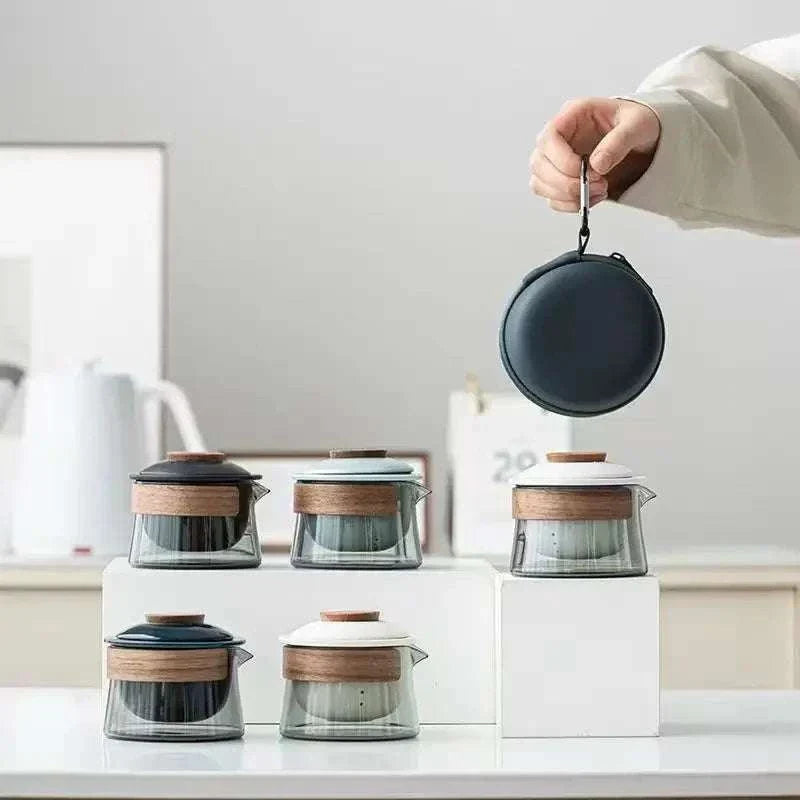 Zen Teapot and Tea Cup set with minimalist design and smooth pour teapot.