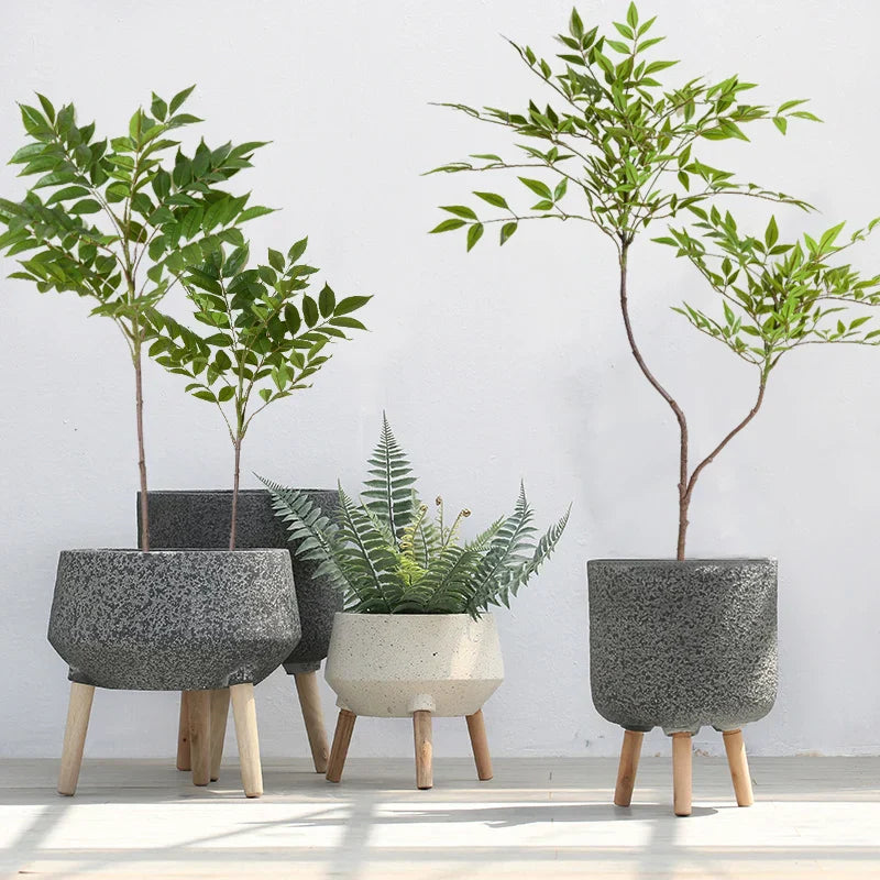 Alexis Faux Palm Tree Branch in stylish pots, realistic and maintenance-free artificial plant.