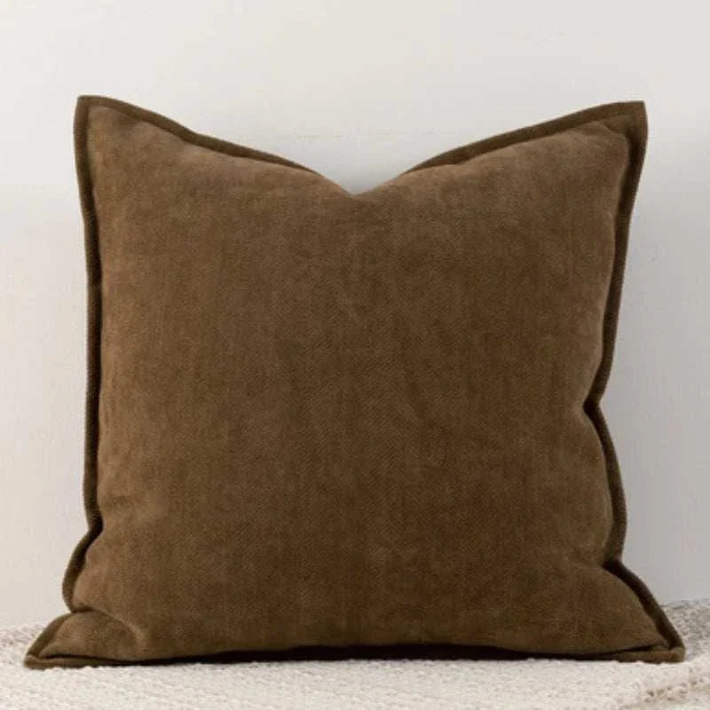 Noori Cushion cover in brown, 50x50cm, luxurious and soft home decor accessory.