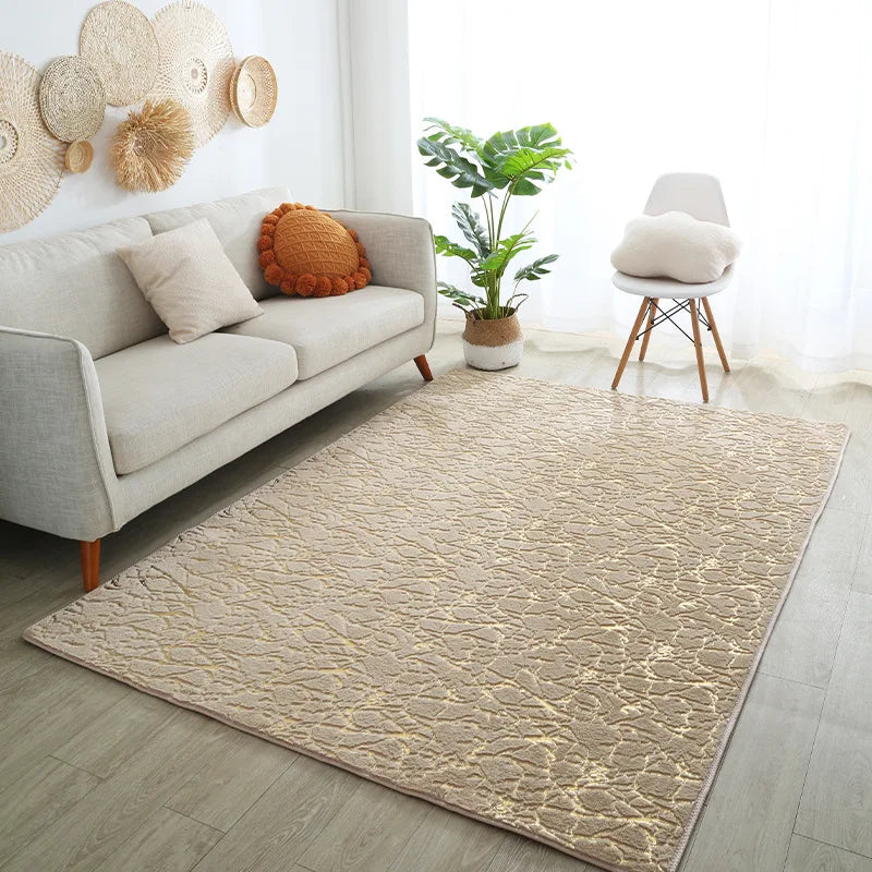 Lapin Rugs with marble effect in a stylish living room setting.