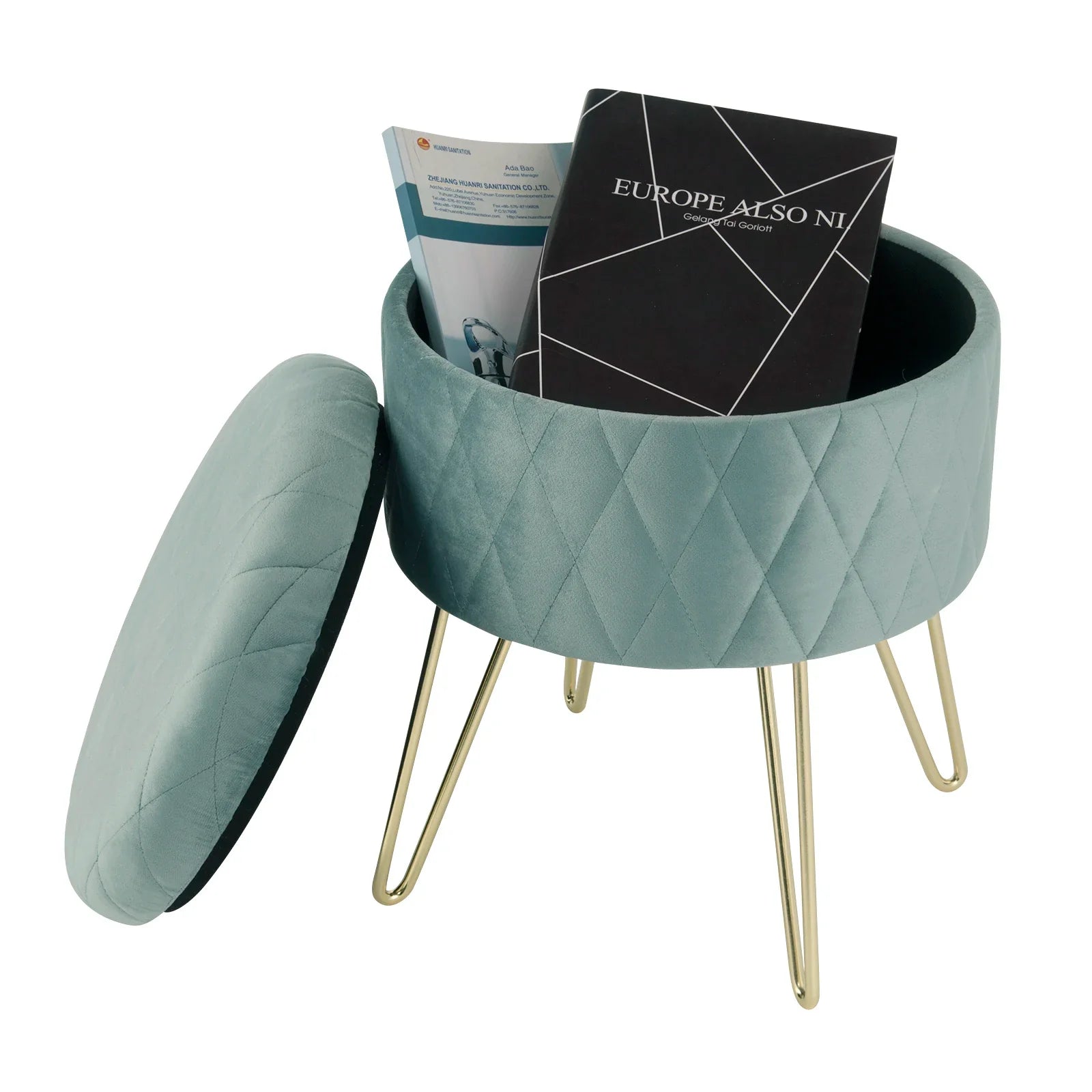 Bouafle Footstool with lid, sleek design, storage solution, high-quality materials, durable ottoman.