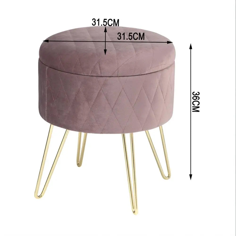 Bouafle Footstool with Lid in stylish design, featuring sleek storage solution on gold legs.