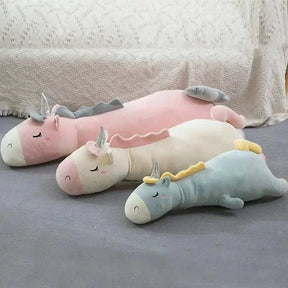 Giant unicorn pillow for kids with ultra-soft, whimsical design.